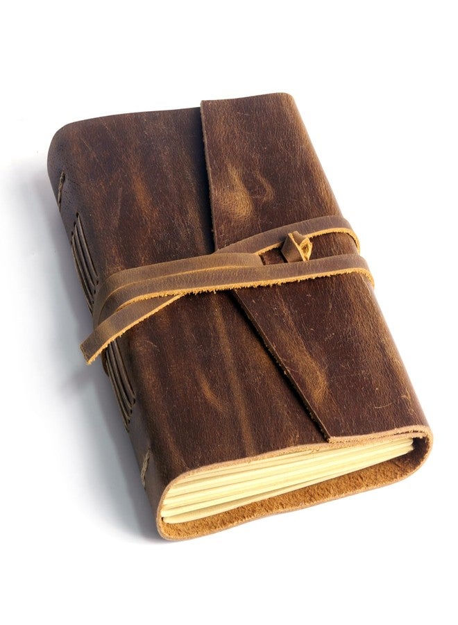 Fishknow Leather Journal for Women&Men,Genuine Leather Notebook,240 Pages Travel Journal for Women,Vintage Leather Bound Notebook(Vintage Brown) - Image 1