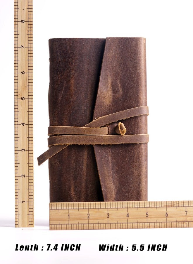 Fishknow Leather Journal for Women&Men,Genuine Leather Notebook,240 Pages Travel Journal for Women,Vintage Leather Bound Notebook(Vintage Brown) - Image 3