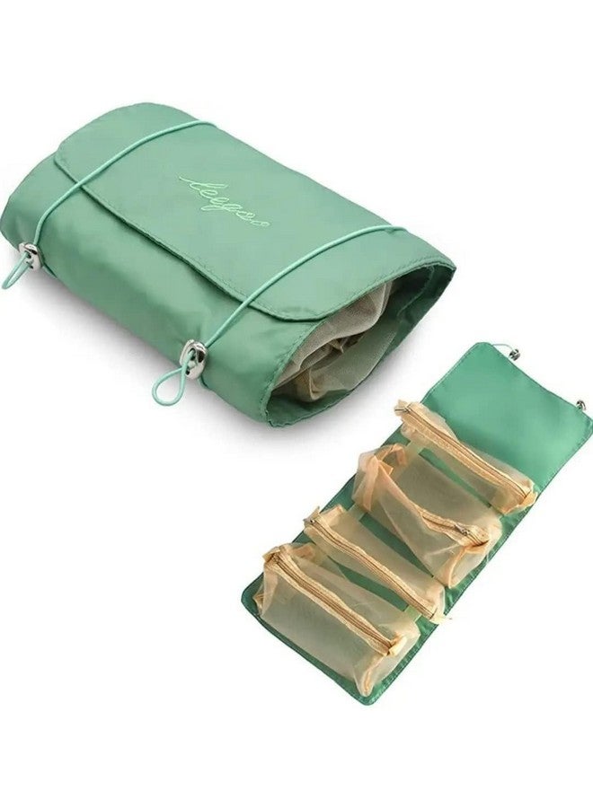 Black sparrow 4 in 1 Foldable Toiletry Bag for Travel, Detachable Makeup Pouch, Cosmetic Organizer Bag for Women - Image 1