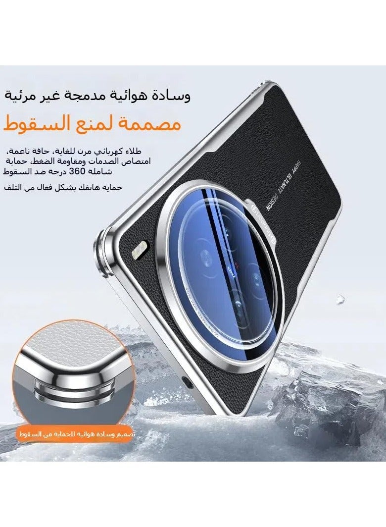 The Case is compatible with vivo x200pro mini/VIVO X200 Pro/vivo x200 with camera stand, ultra-thin premium leather case with full-wrap lens film shock protection case - Image 3