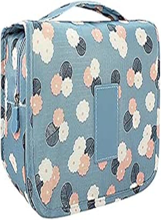 Hanging Travel Toiletry Bag Portable Cosmetic Bags Waterproof Makeup Pouch Large Multi-function Cosmetics Toiletries Organizer Bag for Women and Girls, Blue,