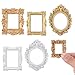 Heclia 5 Pcs Miniature Picture Frames Vintage Dollhouse Photo Frames with Carved Golden Edges for Wall Hanging Desktop Display Jewelry Showcase Miniature Props for Dollhouse Model Train Garden - Image 2