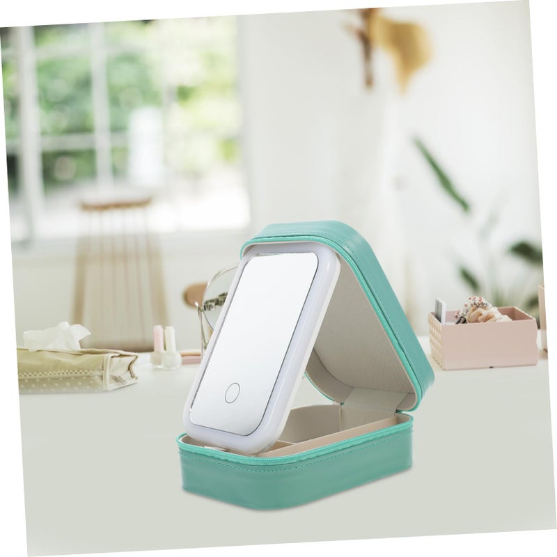 Large Lighted Makeup Case With Mirror Travel Organizer For Women Sturdy Storage Cosmetic Bag - Image 4