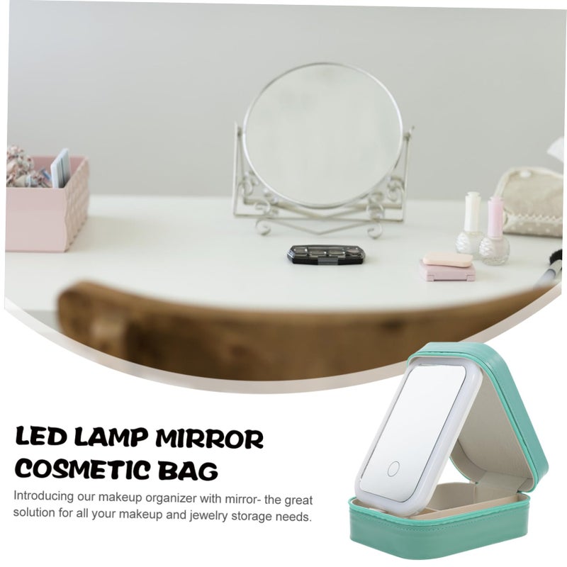 Large Lighted Makeup Case With Mirror Travel Organizer For Women Sturdy Storage Cosmetic Bag - Image 5