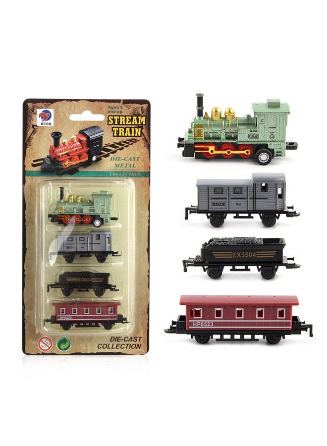 Alloy Toy Car Retro Steam Train Children Toy Car Alloy Model Train Suit 