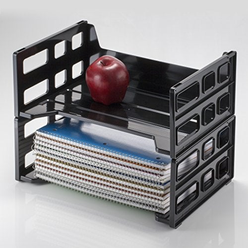 Officemate Recycled High Capacity Letter Tray, Set of 2 (26056),Black - Image 3
