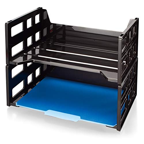 Officemate Recycled High Capacity Letter Tray, Set of 2 (26056),Black - Image 5