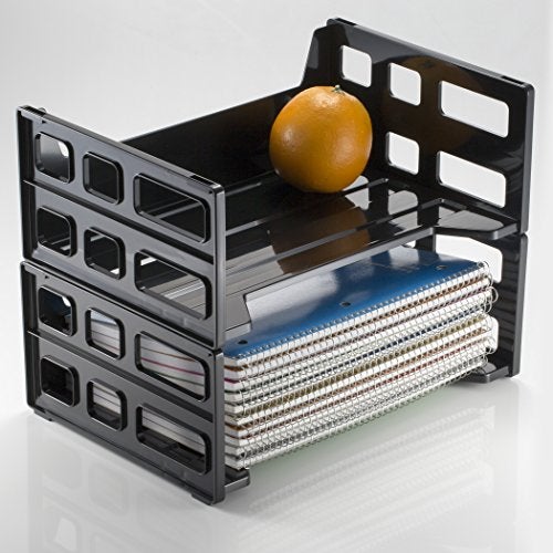 Officemate Recycled High Capacity Letter Tray, Set of 2 (26056),Black - Image 2