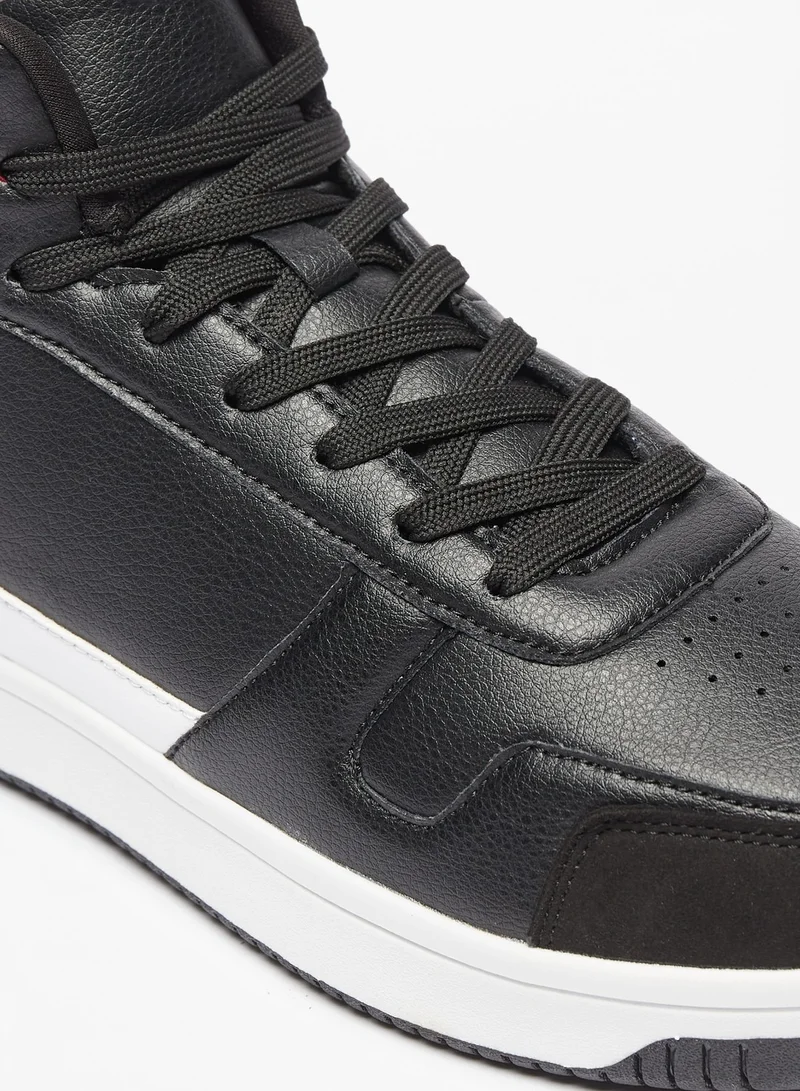 LBL by Shoexpress Mens Perforated Casual Sneakers with Panel Detail and Lace-Up Closure