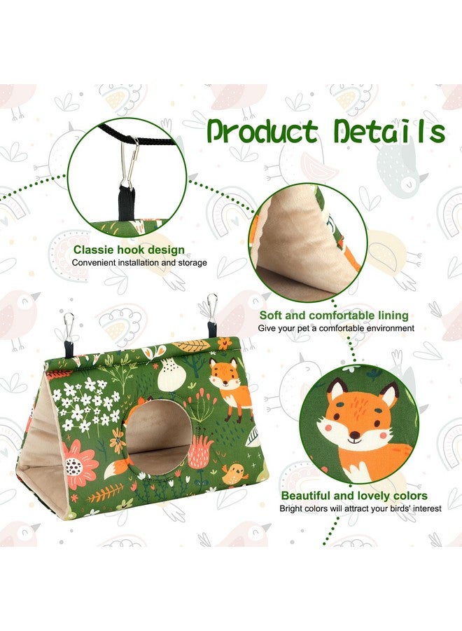 Rypet Winter Warm Bird Nest House - Hanging Hammock Velvet Shed Hut Cage Plush Fluffy Birds Hideaway Sleeping Bed Fuzzy for Parrot Parakeet Cockatiels Budgies Lovebird Medium（Green） - Image 3