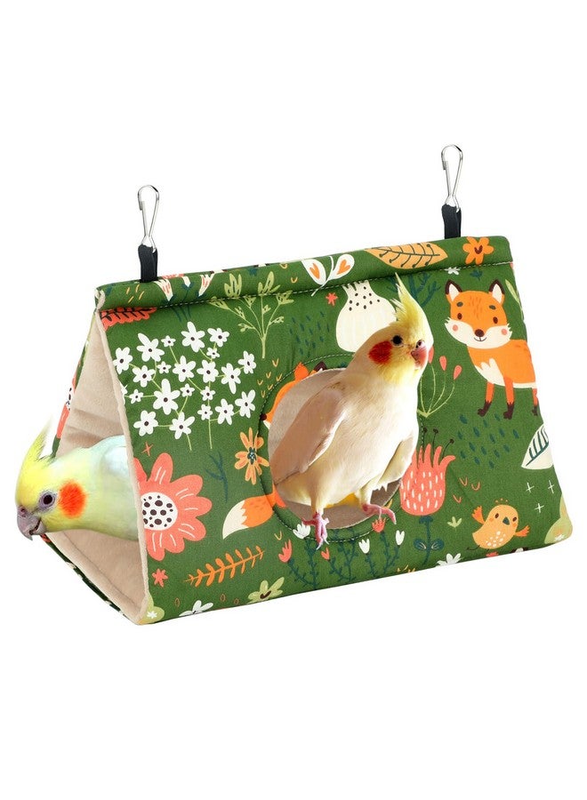 Rypet Winter Warm Bird Nest House - Hanging Hammock Velvet Shed Hut Cage Plush Fluffy Birds Hideaway Sleeping Bed Fuzzy for Parrot Parakeet Cockatiels Budgies Lovebird Medium（Green） - Image 1
