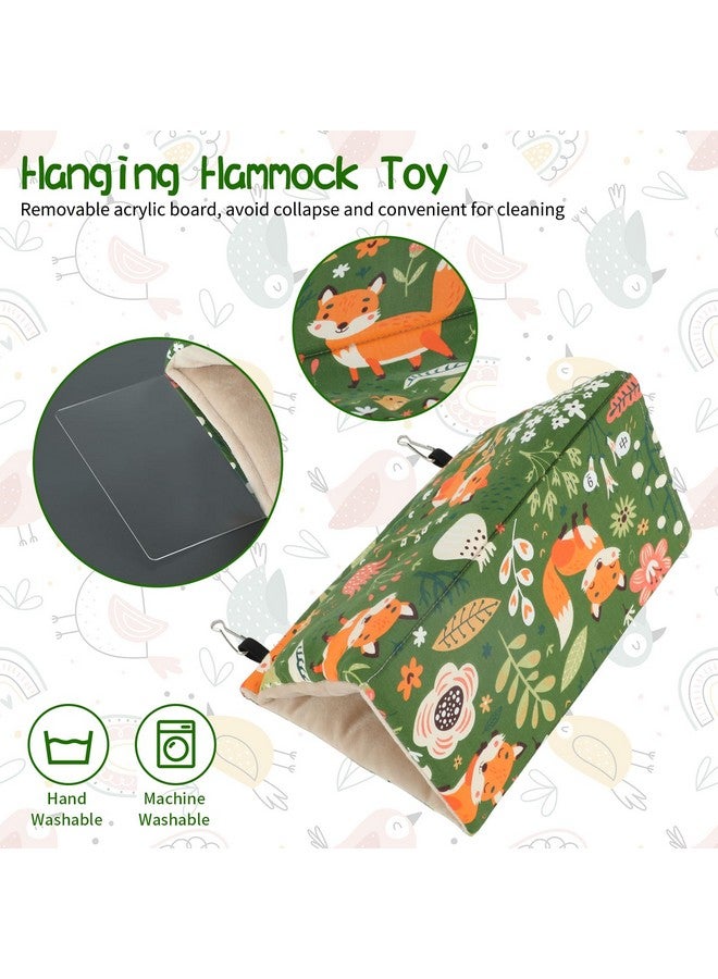 Rypet Winter Warm Bird Nest House - Hanging Hammock Velvet Shed Hut Cage Plush Fluffy Birds Hideaway Sleeping Bed Fuzzy for Parrot Parakeet Cockatiels Budgies Lovebird Medium（Green） - Image 4