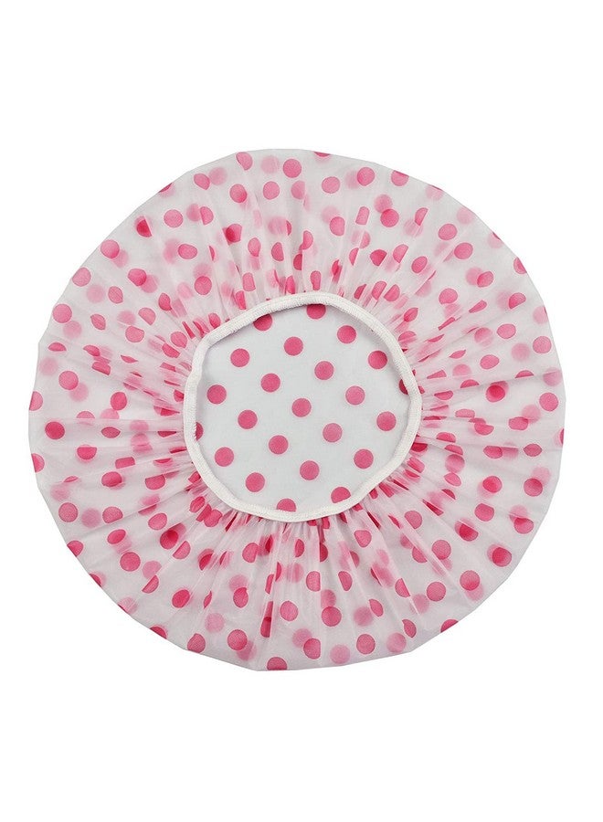 Winkelen Plastic Shower Caps for Woman, Reusable Waterproof Bath Caps Shower Caps Elastic Bath Hat for Ladies Spa Salon (Pack of 3) (Multi Colour & Multi Design) - Image 2