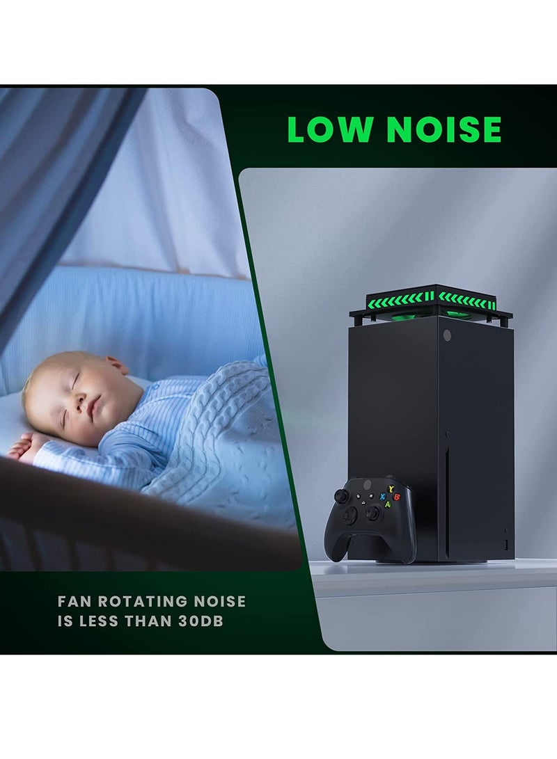 مروحة تبريد RGB لجهاز Xbox Series X - ضوضاء منخفضة، فلتر غبار، تحكم باللمس، تقلل من درجة حرارة وحدة التحكم - Image 5