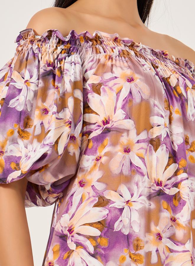 Styli Floral Off-Shoulder Dress  - Image 5
