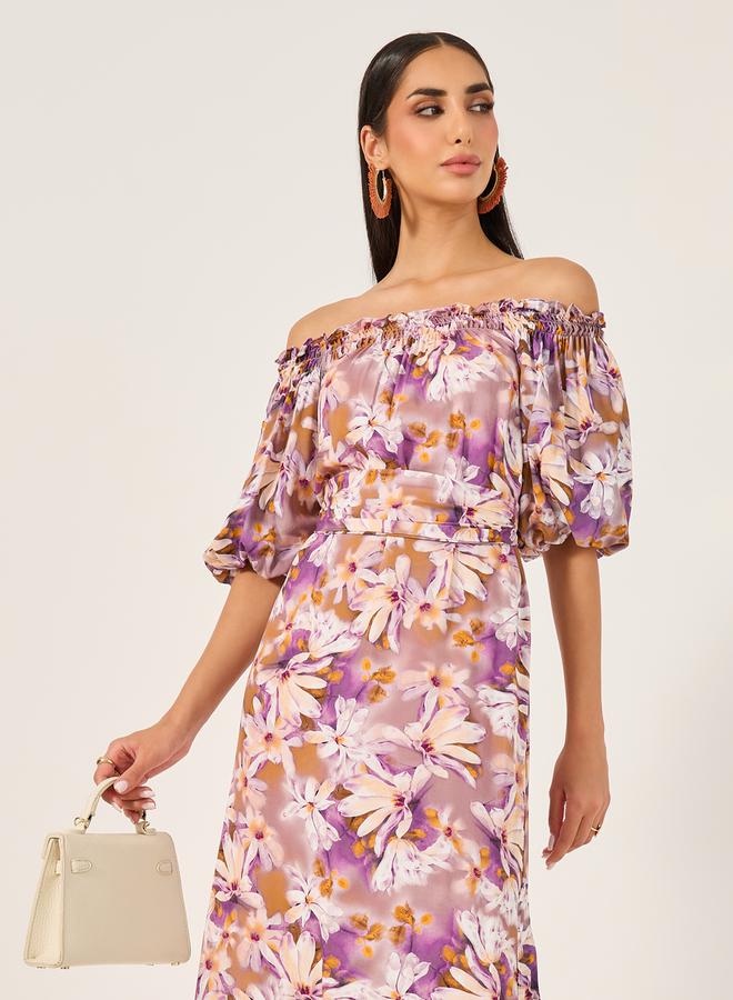 Styli Floral Off-Shoulder Dress  - Image 2