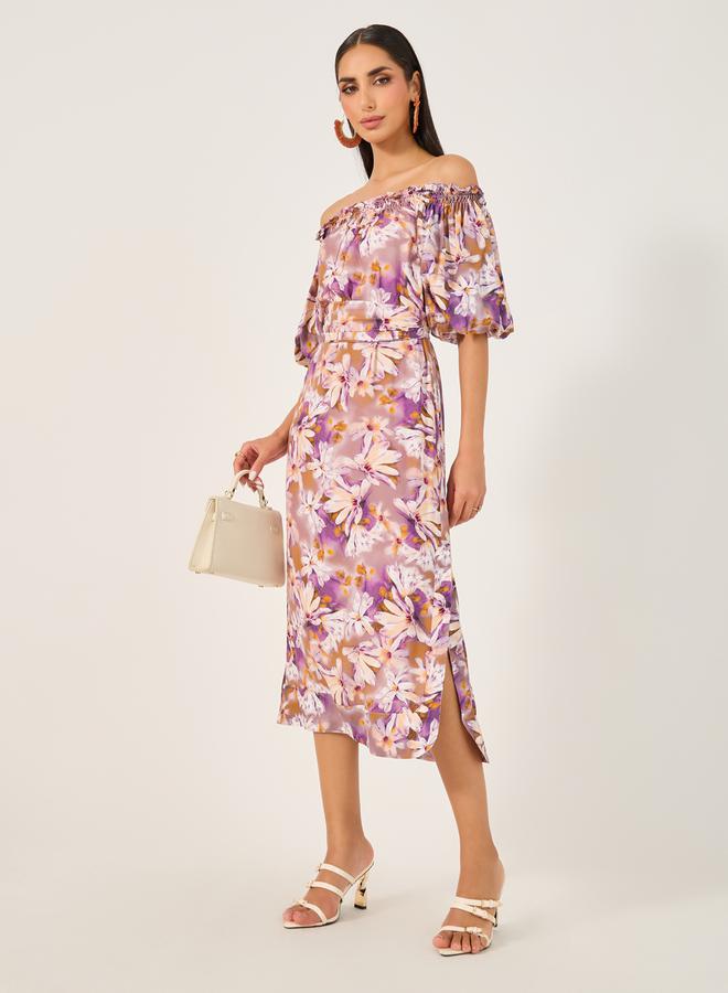 Styli Floral Off-Shoulder Dress  - Image 3