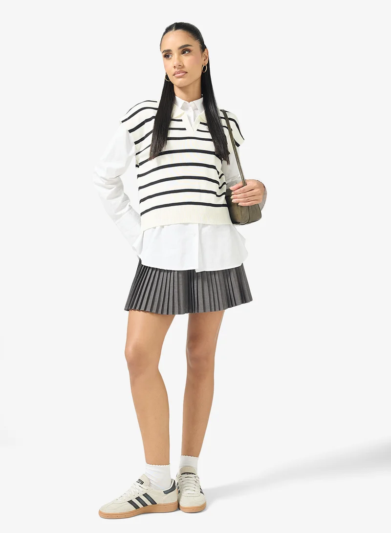 Ginger Polo Neck Stripe Sweater