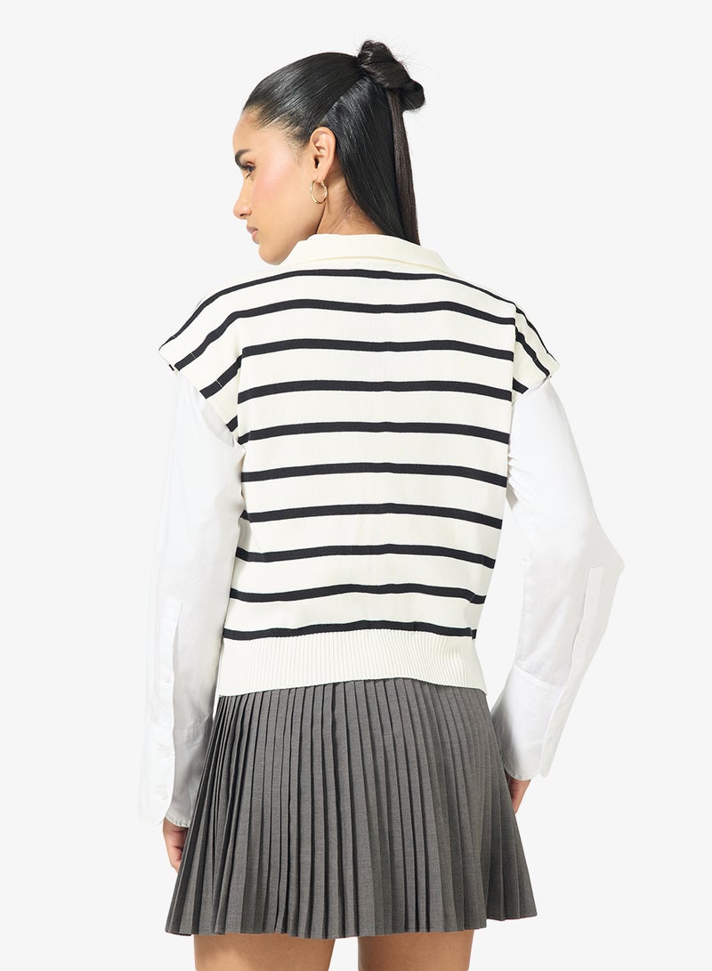 Ginger Polo Neck Stripe Sweater - Image 2