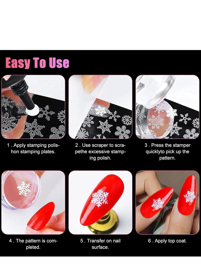 Oasisgalore Clear Silicone Nail Art Stamper with Scraper, 200-Use Visible Body for DIY Manicures, French Tip Stamp.  - Image 3