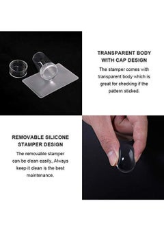 Oasisgalore Clear Silicone Nail Art Stamper with Scraper, 200-Use Visible Body for DIY Manicures, French Tip Stamp.  - Image 4