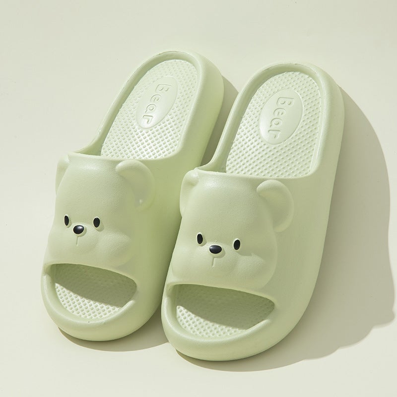 Children'S Slippers A Three-Product Big Children'S Girls Boys Cartoon Bear Non-Slip Outer Bathroom Home Cool Tray - Image 2