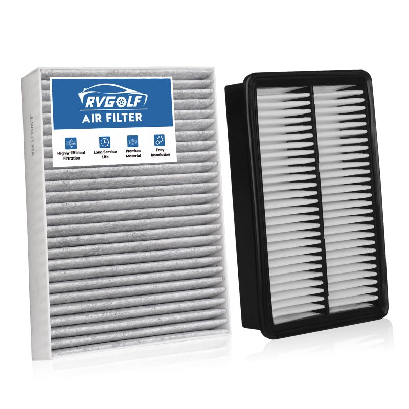 RVgolf Engine+Cabin Air Filters Fit 2015 2016 2017 2018 2019 Hyundai Sonata 2.4L (Gas) Not for Hybrid Engine Air Filter Replacement Automotive Accessories CF12151 CA11942 - Image 1