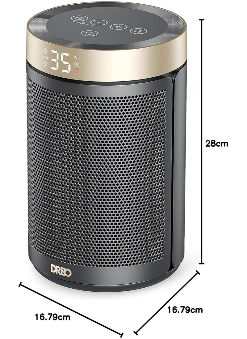 Dreo - Dreo Space heater, economical electric fan heater with thermostat, timer 1-12H, eco mode, 1500W PTC fast ceramic heater safe, Atom 316 - Image 1