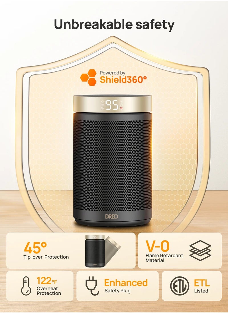 Dreo - Dreo Space heater, economical electric fan heater with thermostat, timer 1-12H, eco mode, 1500W PTC fast ceramic heater safe, Atom 316 - Image 1