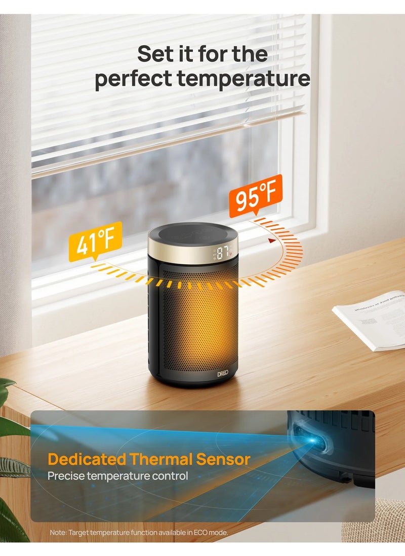 Dreo - Dreo Space heater, economical electric fan heater with thermostat, timer 1-12H, eco mode, 1500W PTC fast ceramic heater safe, Atom 316 - Image 1