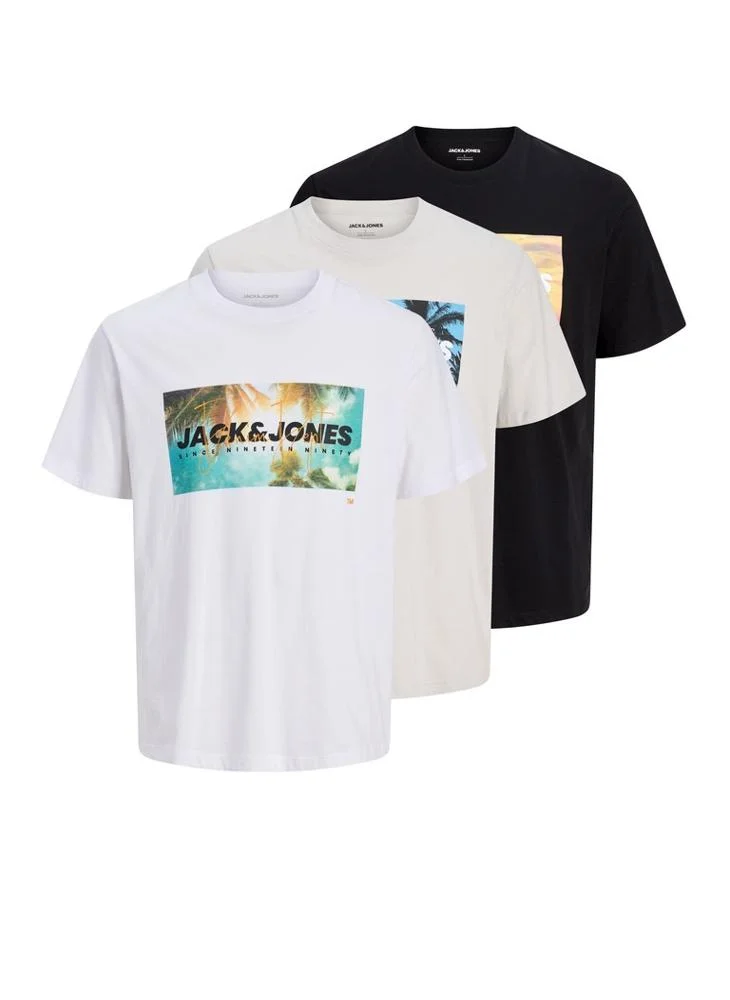JACK & JONES 3 Pack Crew Neck T-Shirt