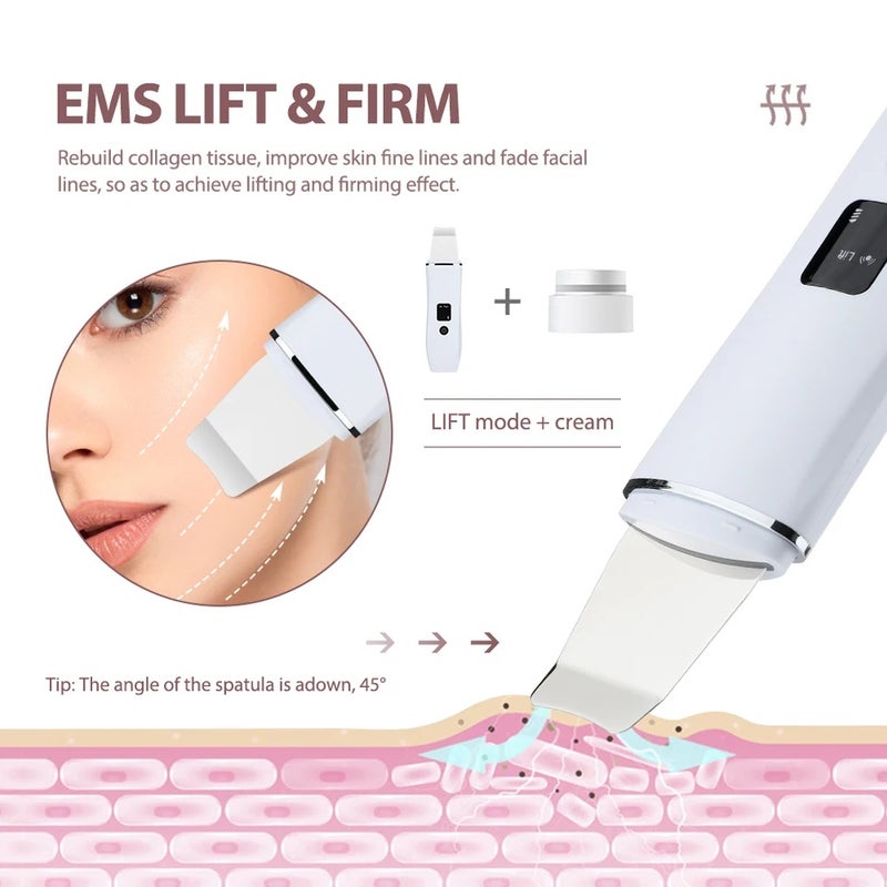 HailiCare Ultrasonic Skin Scrubber Peeling Blackhead Remover Deep Face Cleaning Ultrasonic Ion Acne Pore Cleaner Facial Shovel Cleanser - Image 4