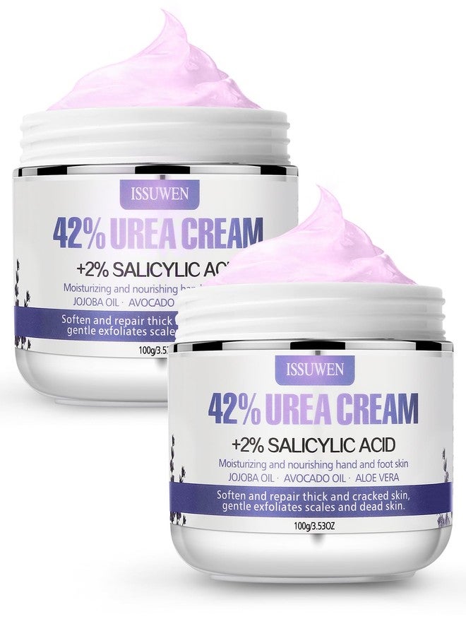 Charmonic 2 Packs Urea Cream 42% Plus Salicylic Acid 2%, 7.06Oz Lavender Foot Cream for Dry Cracked Heels Treatment Knees Elbows Hands Repair Treatment, Callus Remover for Feet, Foot Lotion for Dry Cracked Feet - Image 1