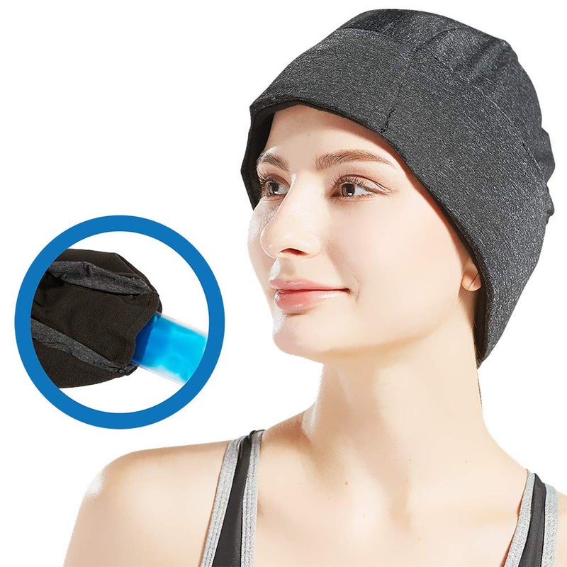 BODYPROX Migraine Relief Ice Pack Hat Head Gel Ice Cap for Tension Headache Relief
