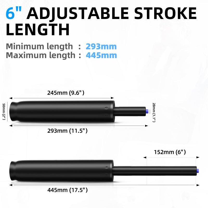 Sytopia Office Chair Cylinder Replacement  Heavy Duty Pneumatic Gas Lift  Universal Fit For Desk And Gaming Chairs  11.5 To 17.5 Inch Adjustment - Image 5