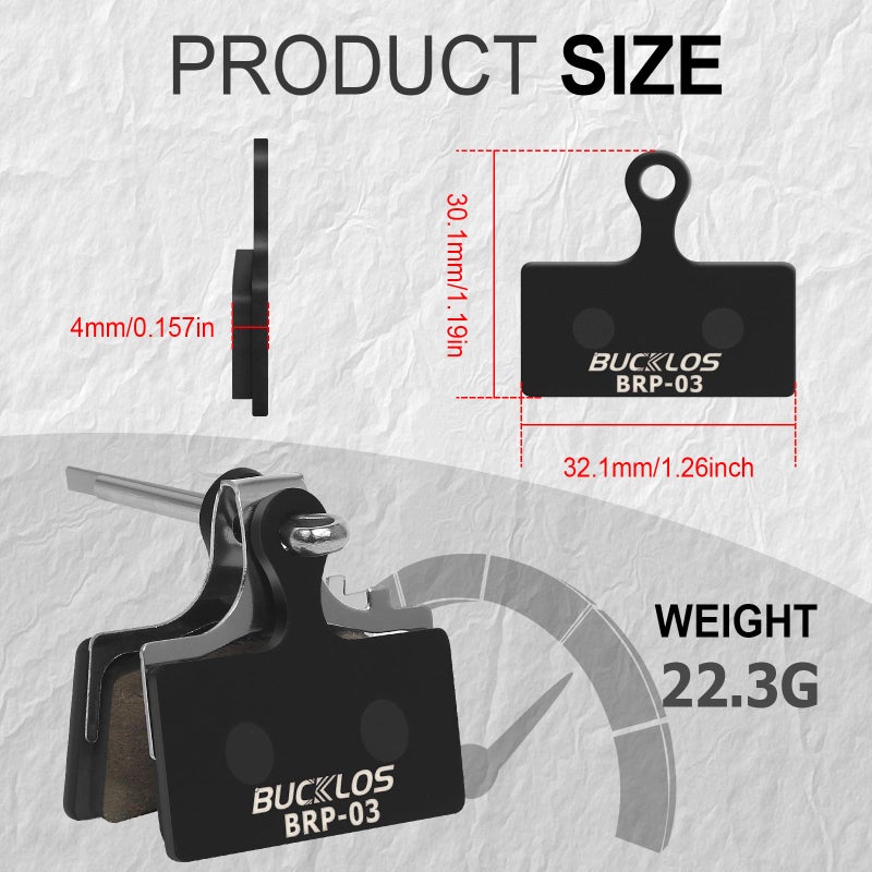BUCKLOS Bike Disc Brake Pads-Bicycle Disk Brake Pads for Shimano XT Br-M8000 M785 XTR M9000 M9020 M987 M988 SLX M7000 M675 M666 Deore M615 RS785 Alfine S700 for Mountain Bike/Ebike/Road Bike/Scooter - Image 4