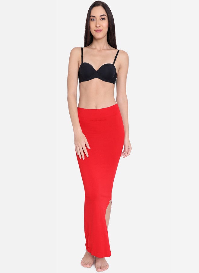 Red Rose Women's Red Solid Saree Shapewear with Side Slit - Image 4