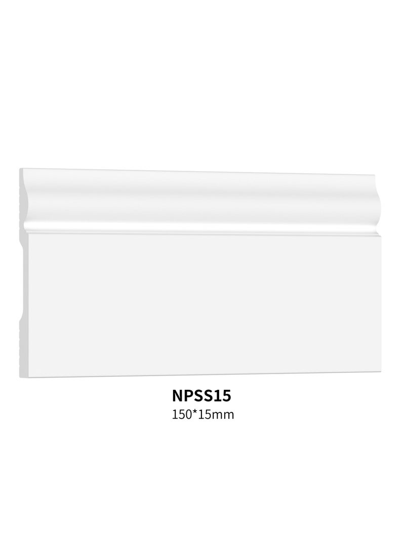عالم نسيل نعلات من مادة البوليسترين PS Skirting Board - مقاس 15*1.2*240 سم - عدد 5 حبات/أعواد - Image 1