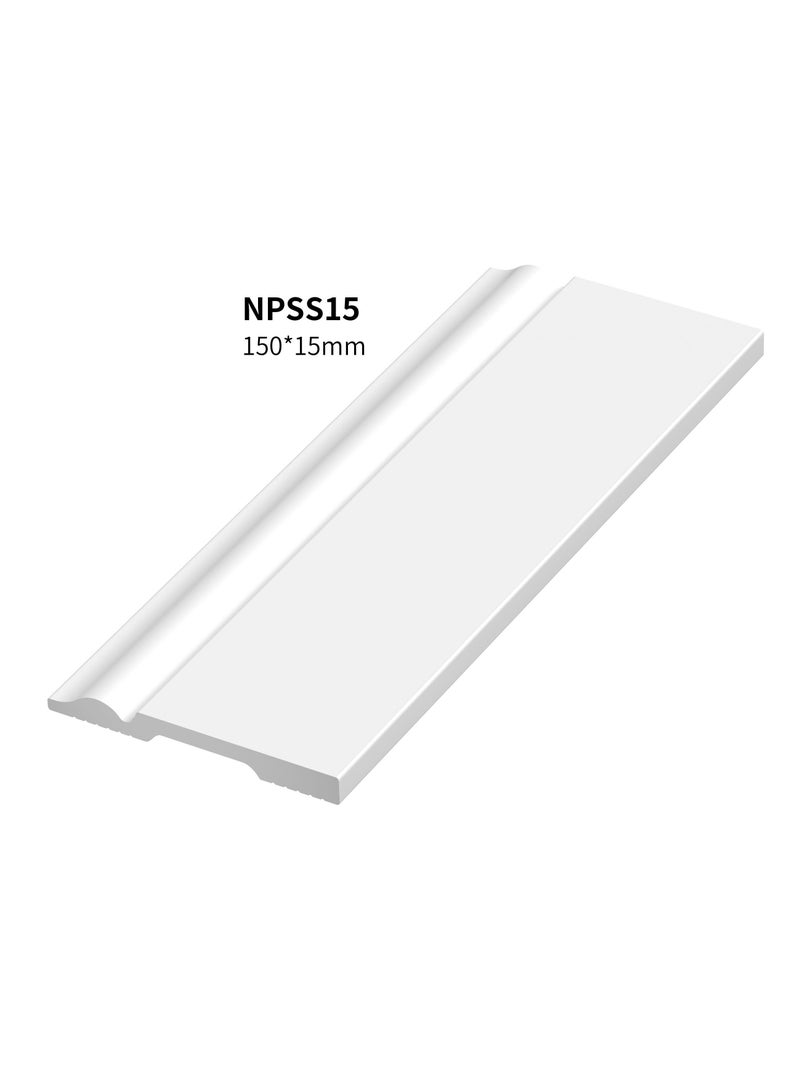 عالم نسيل نعلات من مادة البوليسترين PS Skirting Board - مقاس 15*1.2*240 سم - عدد 5 حبات/أعواد - Image 2