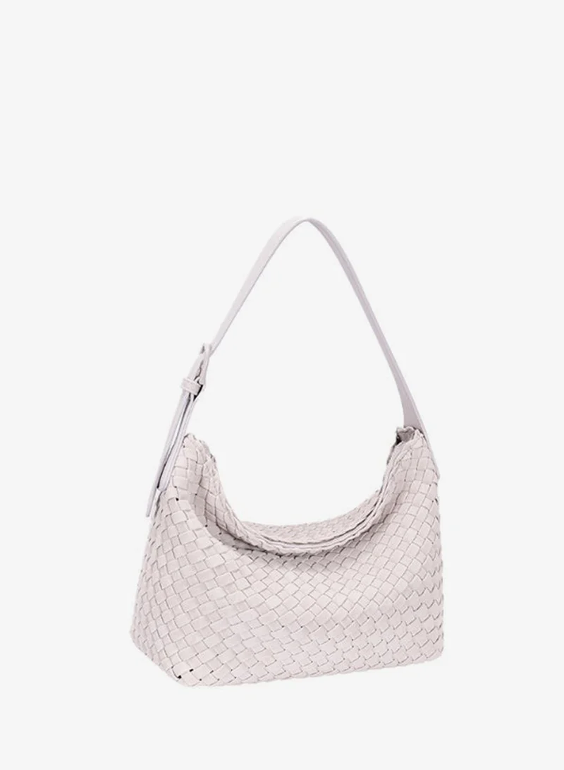 David Jones David Jones Faux Leather Hobo Bag Model CM8452 in Rennes Weave | Soft Suede-Style Hobo Handbag with Zip Fastening | Spacious Everyday Handbag for Women
