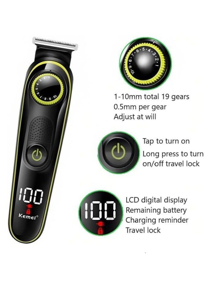 كيمي Kemei KM-696 5 in 1 Electric Hair Clipper Professional Full Body Nose Beard Grooming Kit for Men Cordless Hair Trimmer Hair Clipper - Image 3