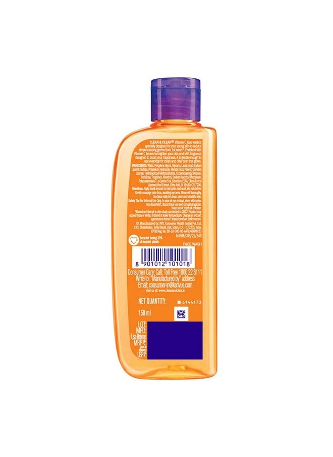 CLEAN & CLEAR Clean & Clear Vitamin C Face Wash 150ml  - Image 2