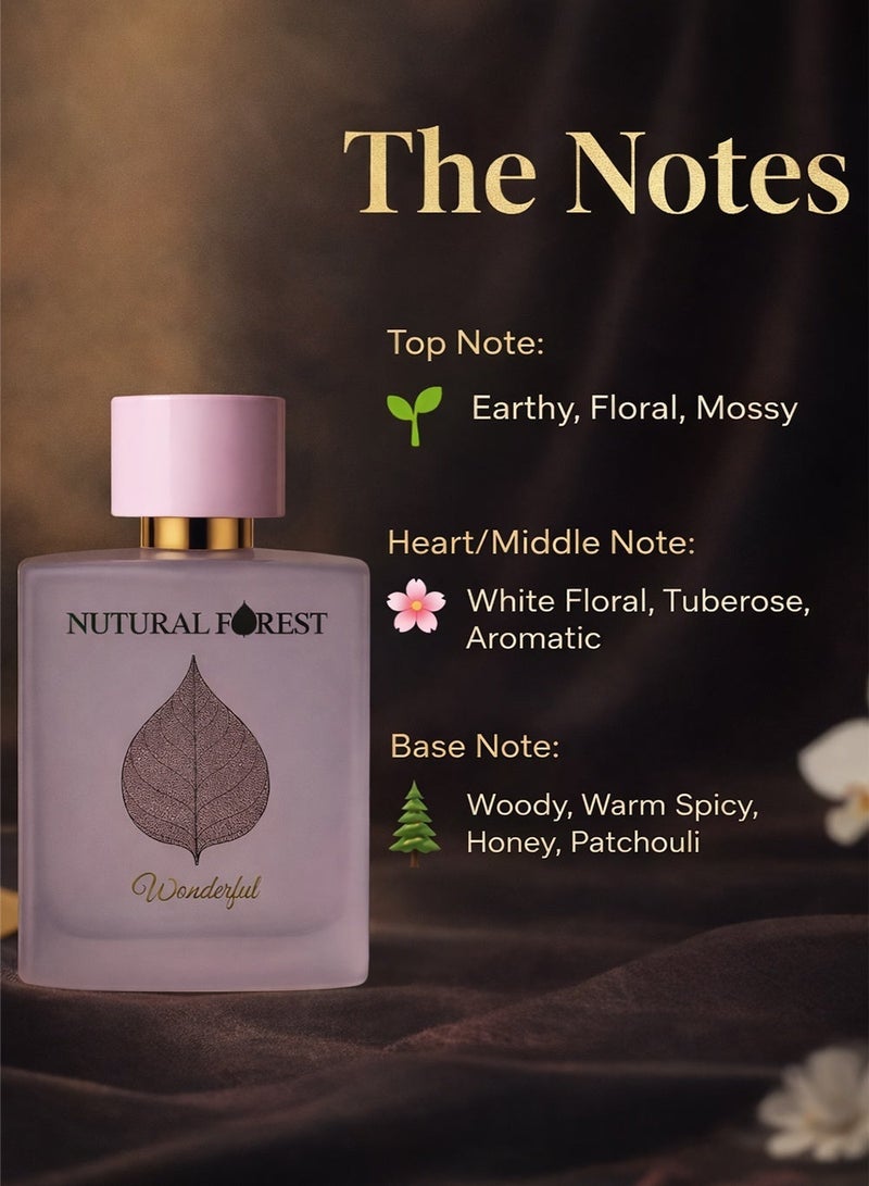 Linea De Bella Nutural Forest Wonderful EDP 100ML | Long Lasting Perfume for Women with Floral, Earthy & Musk Notes | Eau De Parfum 100ML - Image 2