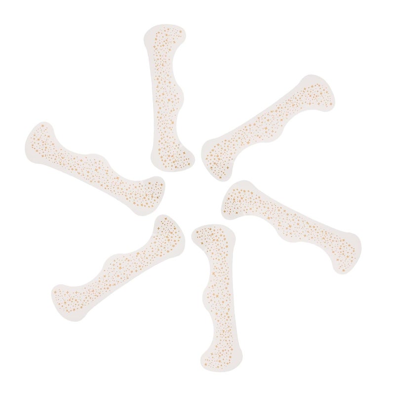 6sheets Gold Glitter Freckles Face Tattoos Glitter Stencils Temporary Face Makeup Stickers for Women - Image 1