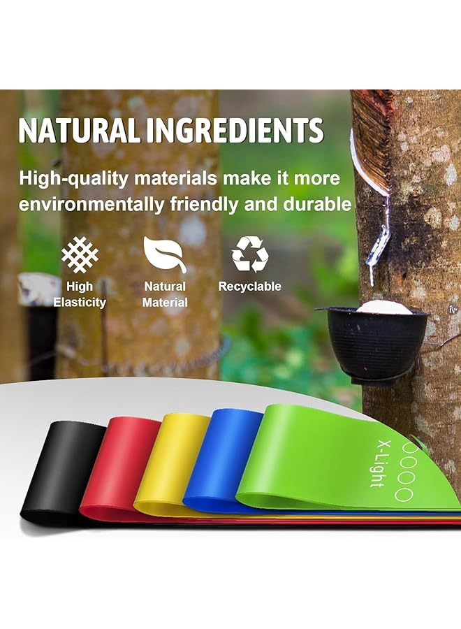 Nariele 5Pcs Resistance Bands for Working Out Exercise Bands Resistance Bands Set with 5 Resistance Levels Multi Colored Workout Bands for Indoor and Outdoor Fitness Leg Strength Training Yoga - Image 4