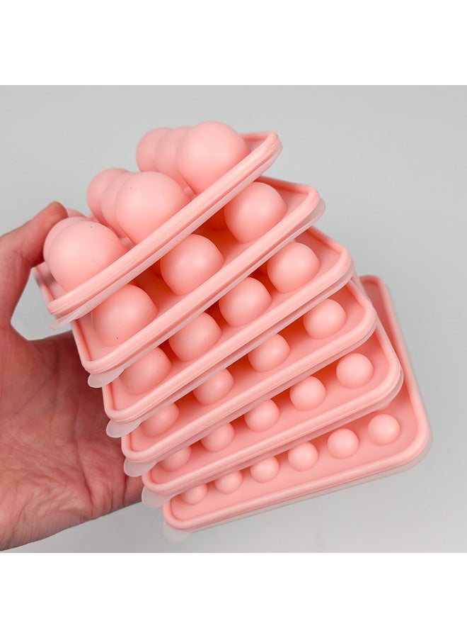Food Grade Milk Yellow Flowing Heart Stuffing Ball Ice Candy Chocolate Bean Silicone Mold With Cover Silicone Ice Hockey Mold-Color:16-hole Large With Cover, Ball Diameter 16mm  - Image 5