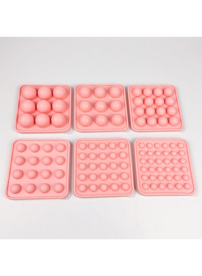 Food Grade Milk Yellow Flowing Heart Stuffing Ball Ice Candy Chocolate Bean Silicone Mold With Cover Silicone Ice Hockey Mold-Color:16-hole Large With Cover, Ball Diameter 16mm  - Image 4