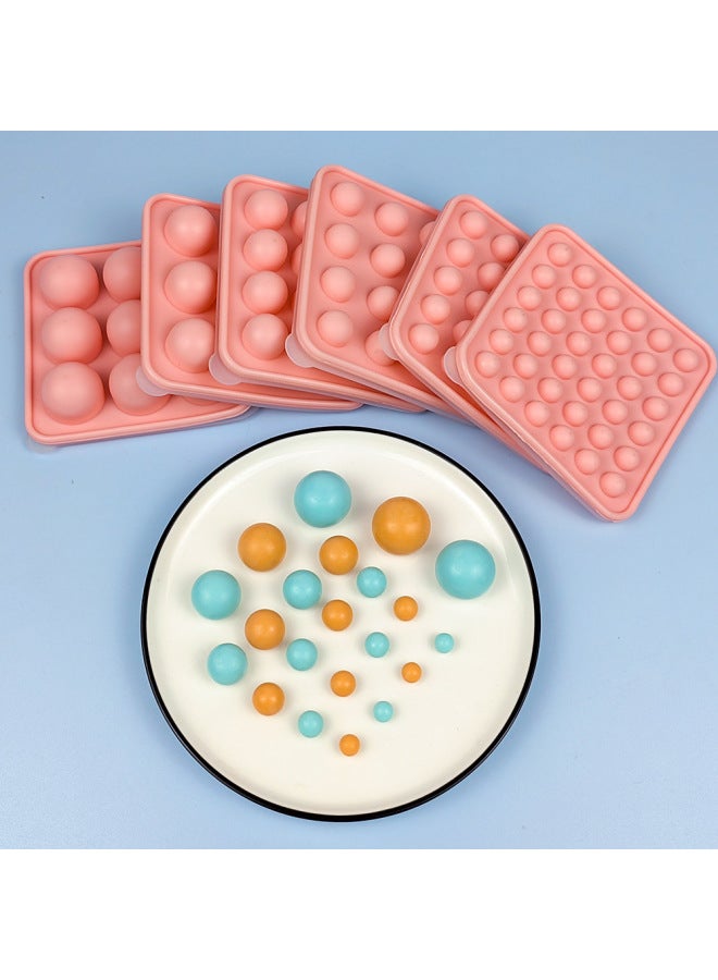 Food Grade Milk Yellow Flowing Heart Stuffing Ball Ice Candy Chocolate Bean Silicone Mold With Cover Silicone Ice Hockey Mold-Color:16-hole Large With Cover, Ball Diameter 16mm  - Image 2
