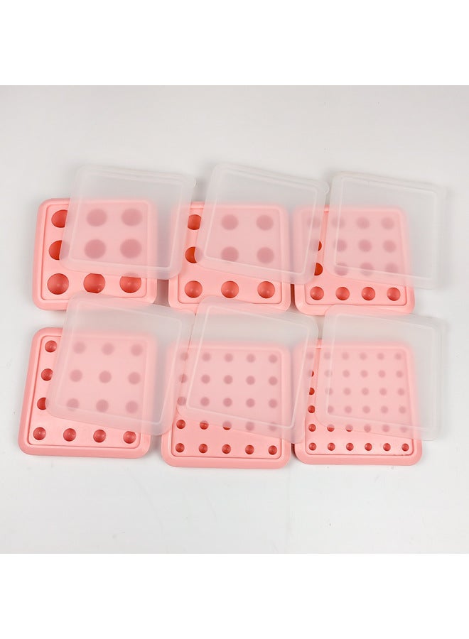 Food Grade Milk Yellow Flowing Heart Stuffing Ball Ice Candy Chocolate Bean Silicone Mold With Cover Silicone Ice Hockey Mold-Color:16-hole Large With Cover, Ball Diameter 16mm  - Image 3