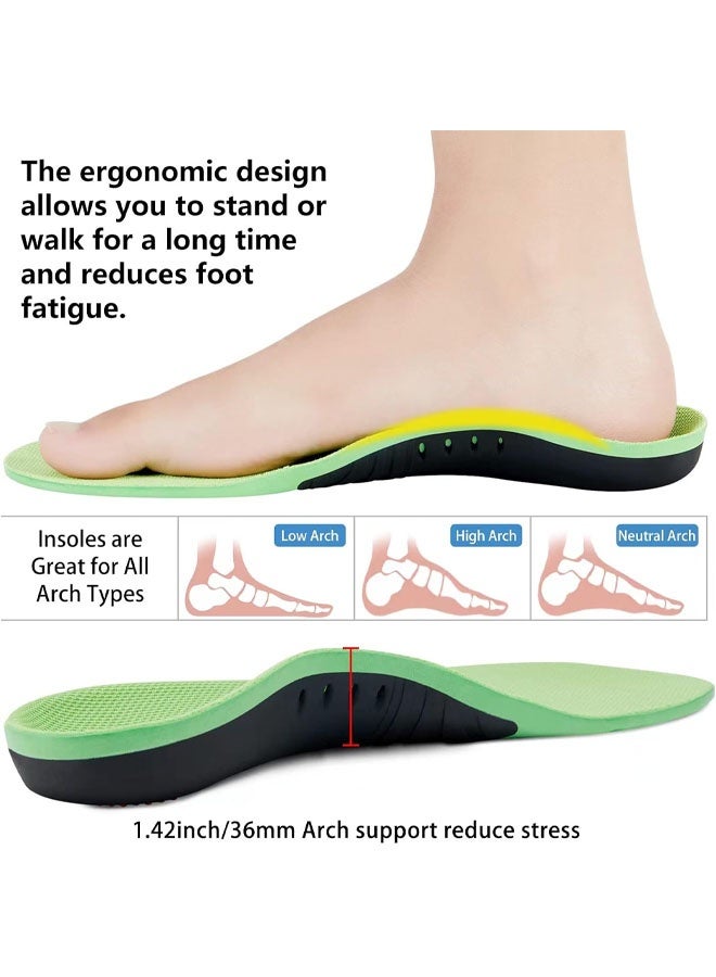 نعال طبية لتخفيف التهاب اللفافة الأخمصية (للأوزان فوق 100 كجم)، نعال داعمة لقوس القدم للقدم المسطحة، نعال لأحذية العمل، حشوات داعمة لقوس القدم من إسفنج الذاكرة للرجال والنساء، نعال طبية جل للوقوف طوال اليوم - Image 2
